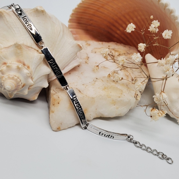 Silver Bracelet Graphic/Words - Picture 2 of 11